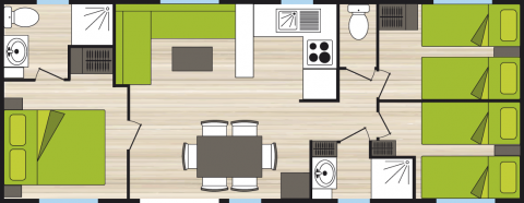 Plan Cottage 8 personnes 3 chambres
